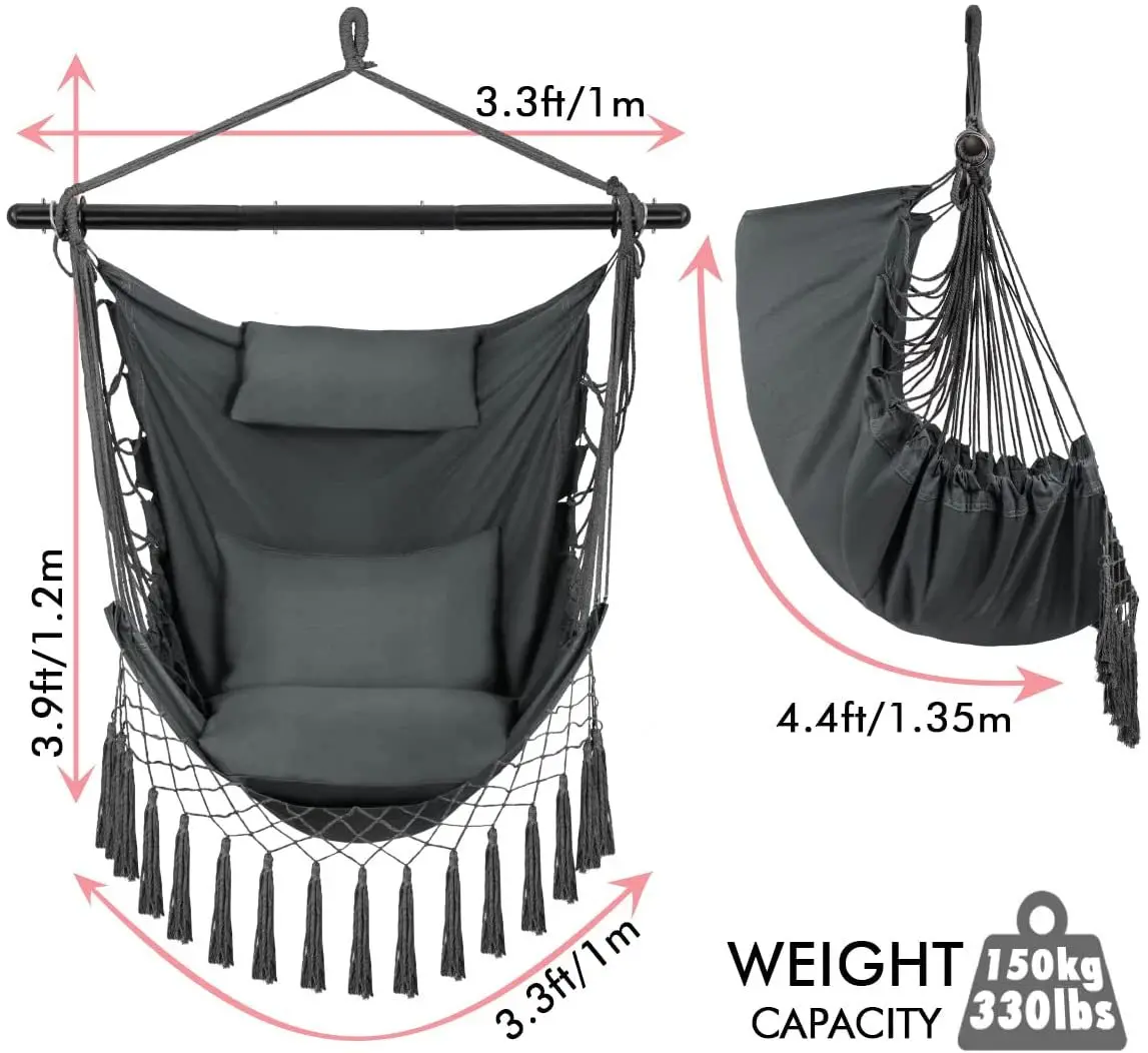 Garden Outdoor Canvas Hanging Hammock Chair Swing Hammock Chair