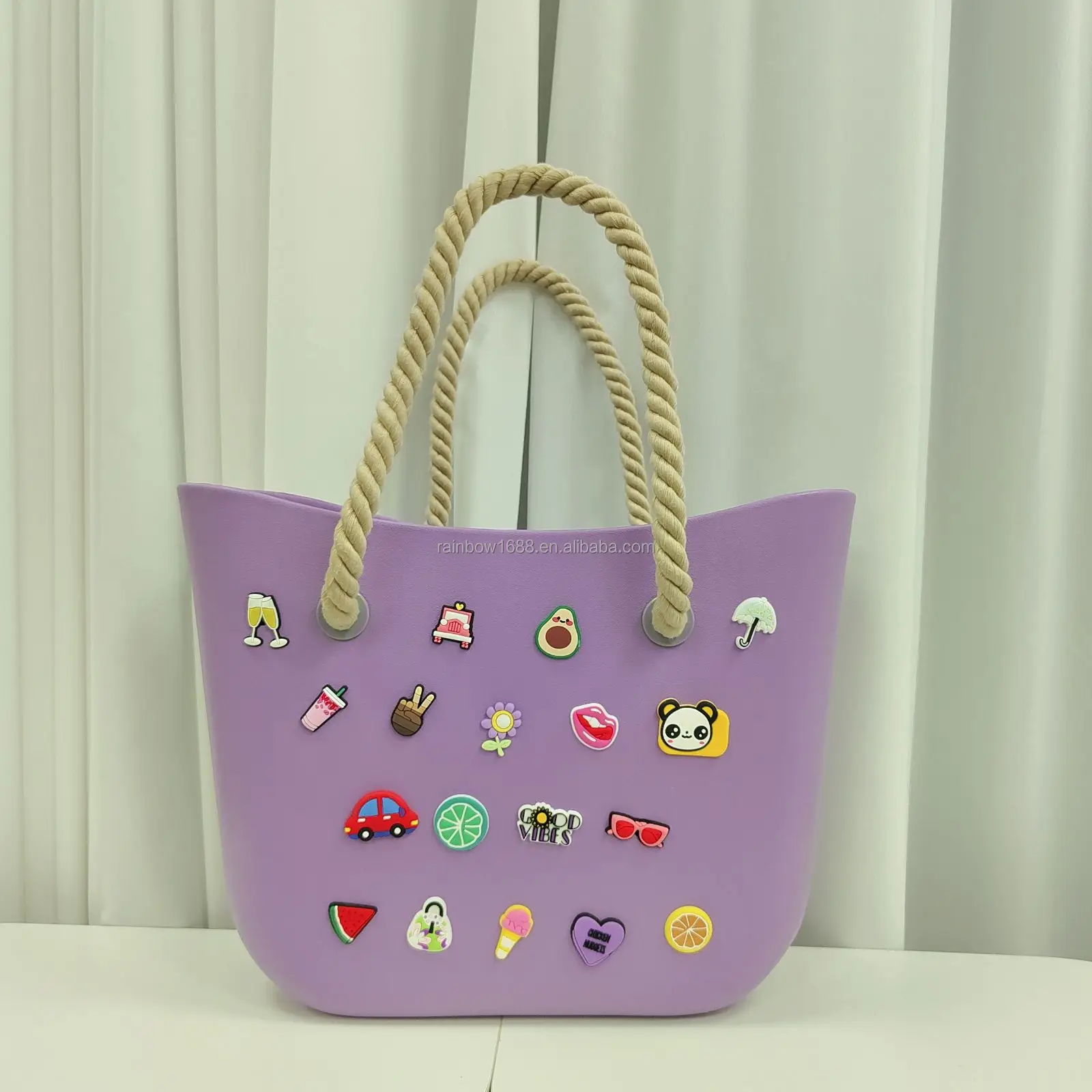 Candy Color Basket Handbags Luxury Hollow EVA Beach Bag Designer Brands Shopper Bags for Women 2024 Clear Purses Tote