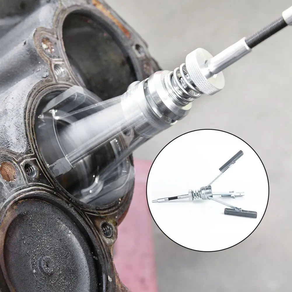 51-177mm Three-jaw Cylinder Sander Inner Diameter Grinder Steel Flexible Shaft Honing Car Engine Brake Cylinder Bore Hone Tool