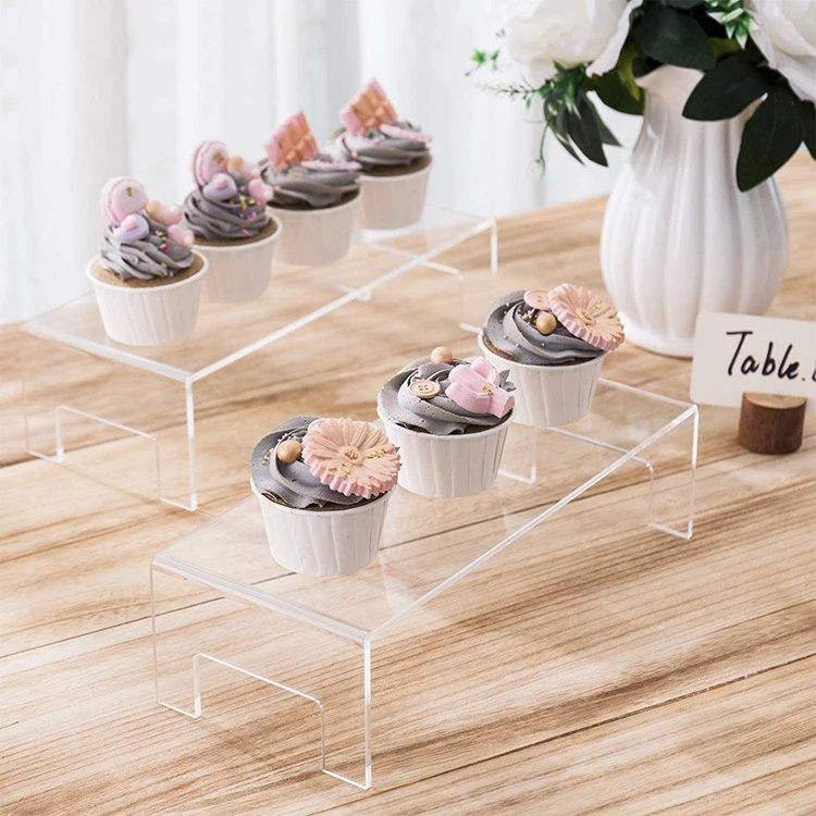 custom u-shaped counter cake display stand clear display racks acrylic stand