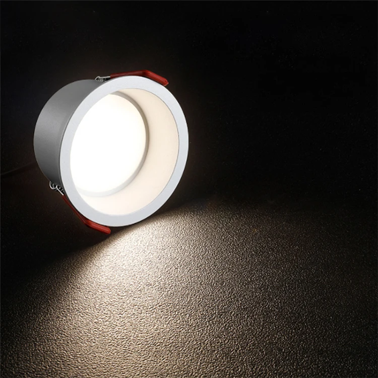Commercial Recessed Led Downlight White Aluminum Adjustable 3000K 4000K 6000K Ceiling Down Lights 7W Anti Glare Downlights