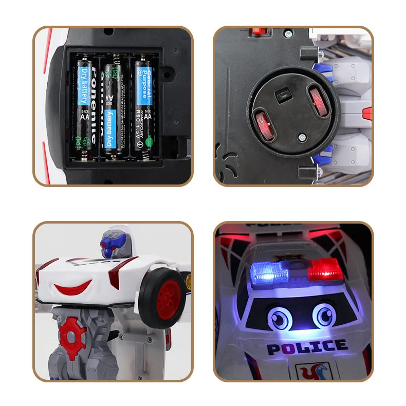 Wholesale Changeable Deformed Police Car  Electric Deformation Music Robot Police Car Toy For Kids