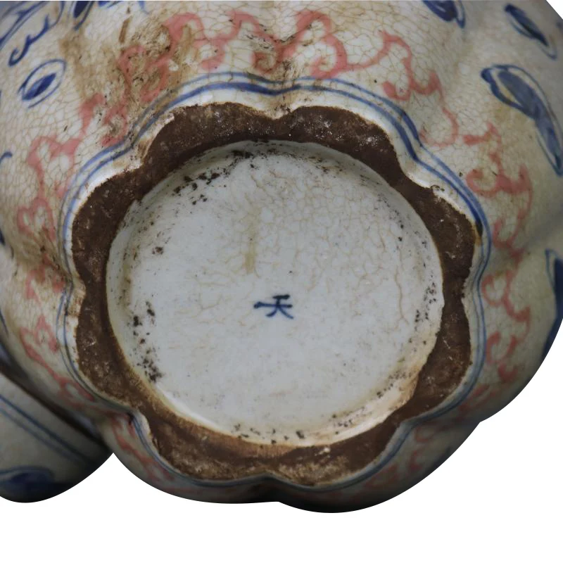 Antique Hand Painted Blue and White Dragon Pattern Porcelain Temple Ginger Jars