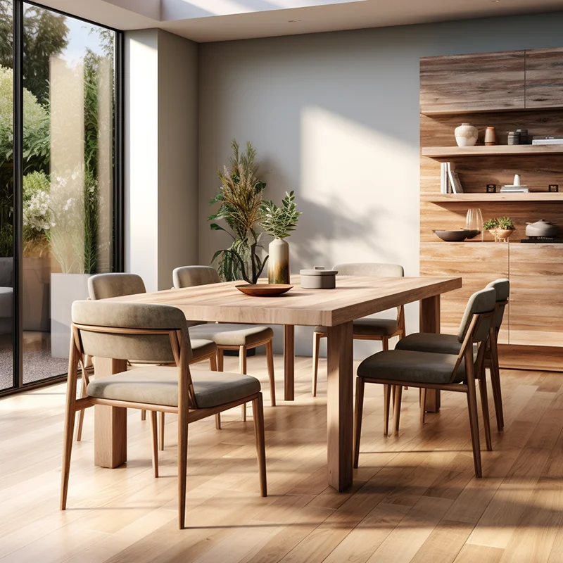 Mrs Woods American Style Dining Room Furniture Solid Wooden Dinning Set With 6 Chairs Dining Table
