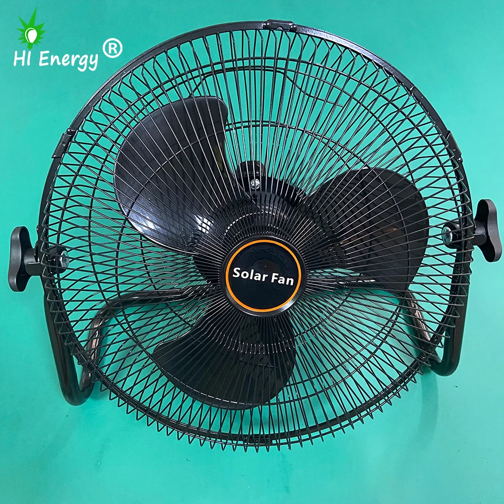 Hienergy Wholesale AC DC 12Inch Solar Fan Energy Saving Portable 3 Blades Home Solar Fan With Solar Panel