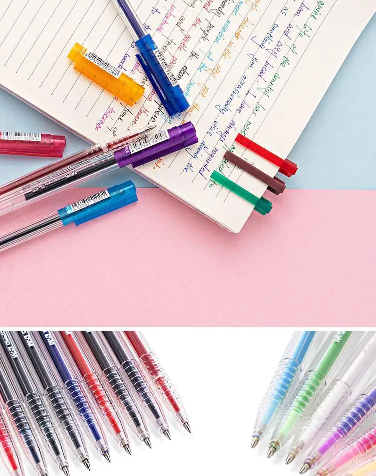 M&G Stationery 0.5mm Economic Multi-Color Plastic Gel Ink Ball Pens Wholesale with Custom Logo