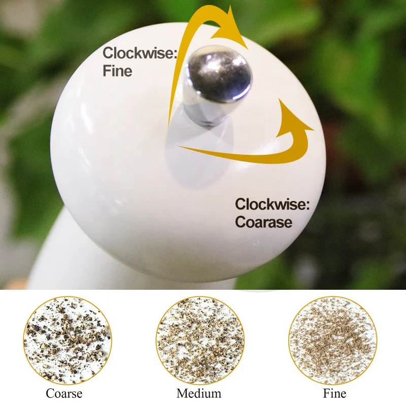 10 inch white color pepper grinder mill wood