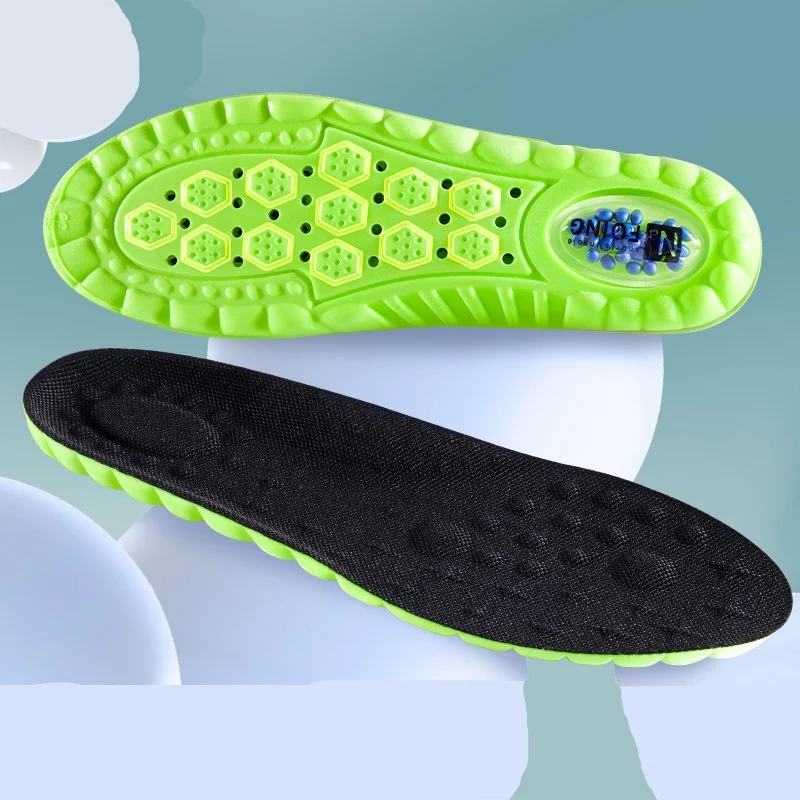 Pu Shock Absorption Massage Sports Insoles Popcorn Insoles Basketball Breathable Sweat Absorbing Argy Wormwood Insoles Wholesale