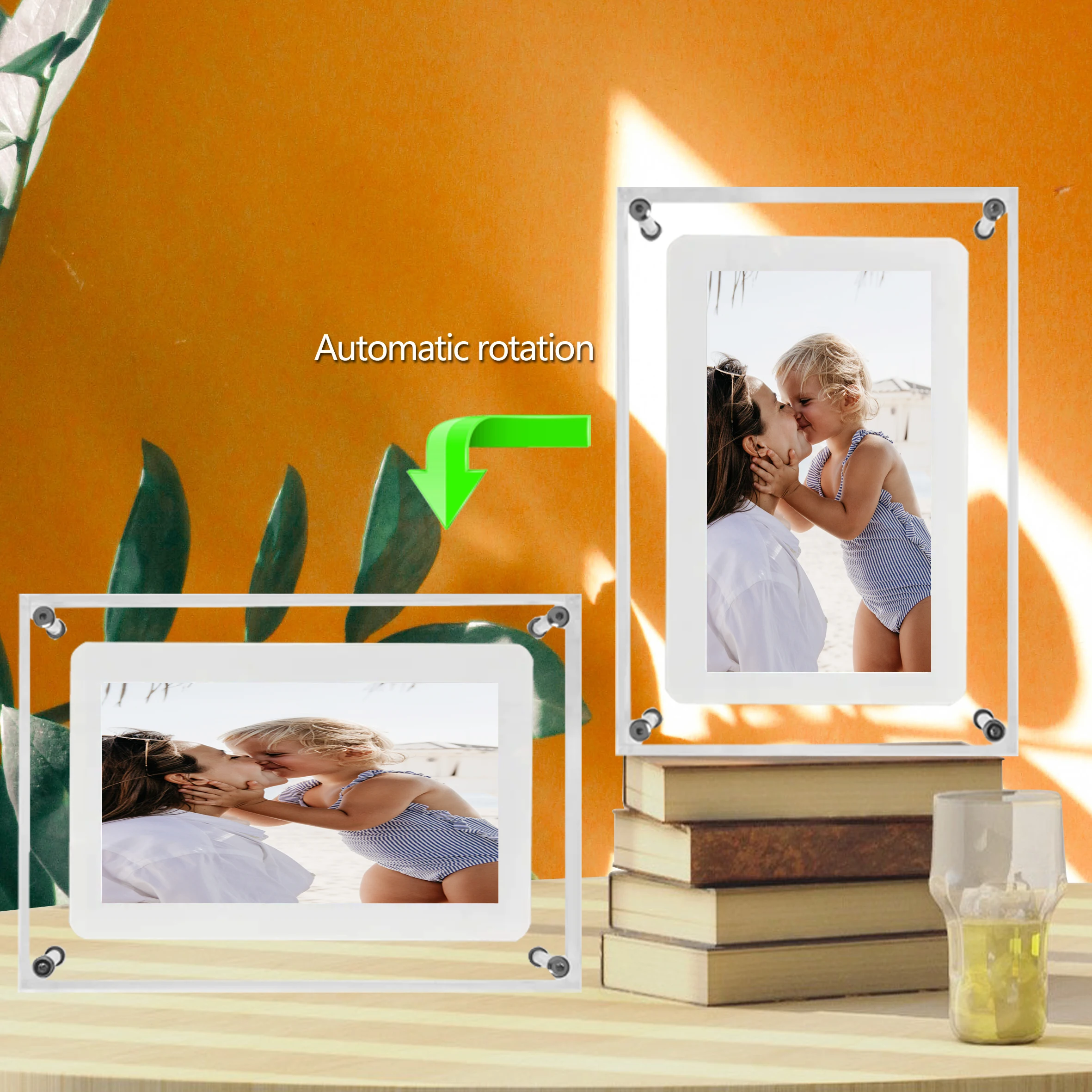 Crystal Advertising player acrylic 5 inch digital photo frame for gift