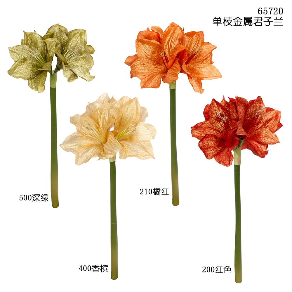 Wedding Artificial Bush Lily Flowers Big Artificial Clivia Miniata Flowers Real Touch Latex Clivia Miniata Flower