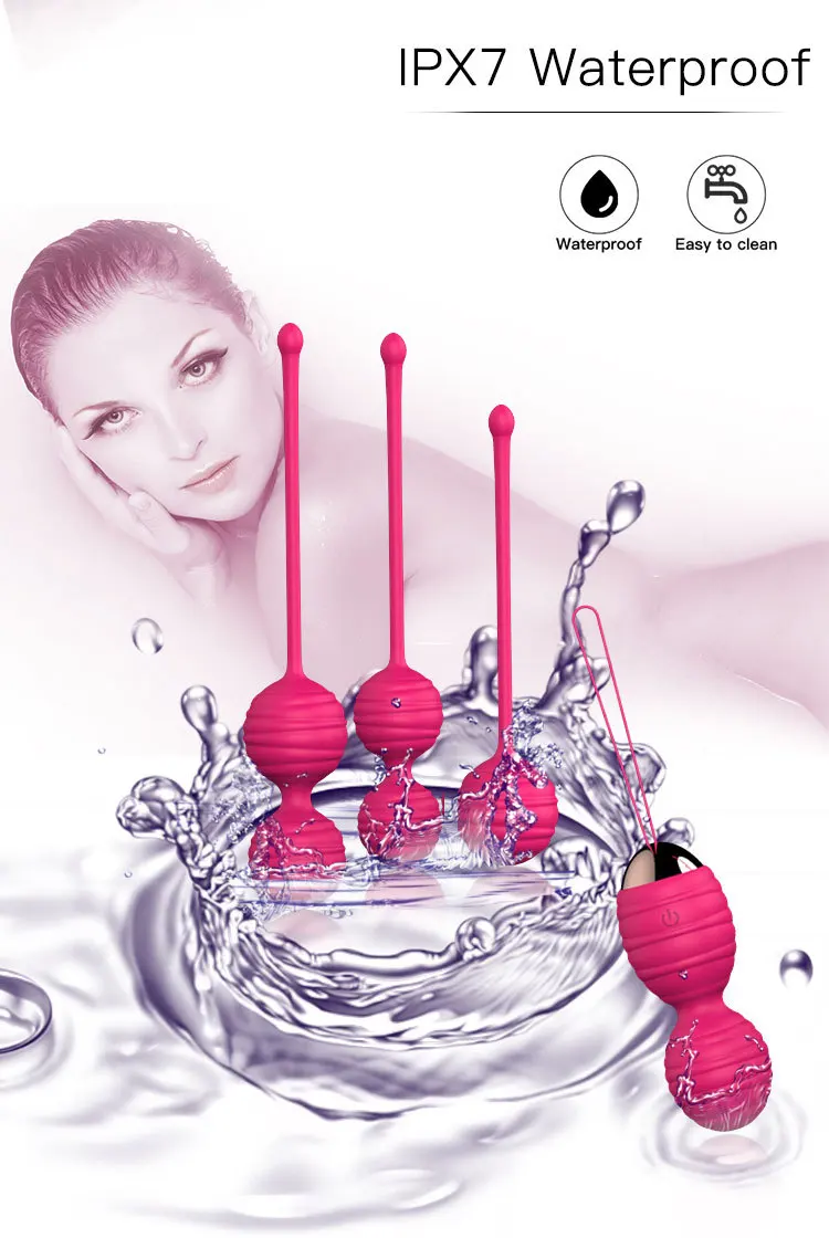 HMJ Silicone Adult Woman Female Vaginal Exercise Massage Vaginas Ball Set Sex Toy Love Remote Control Mini Egg Vibrator