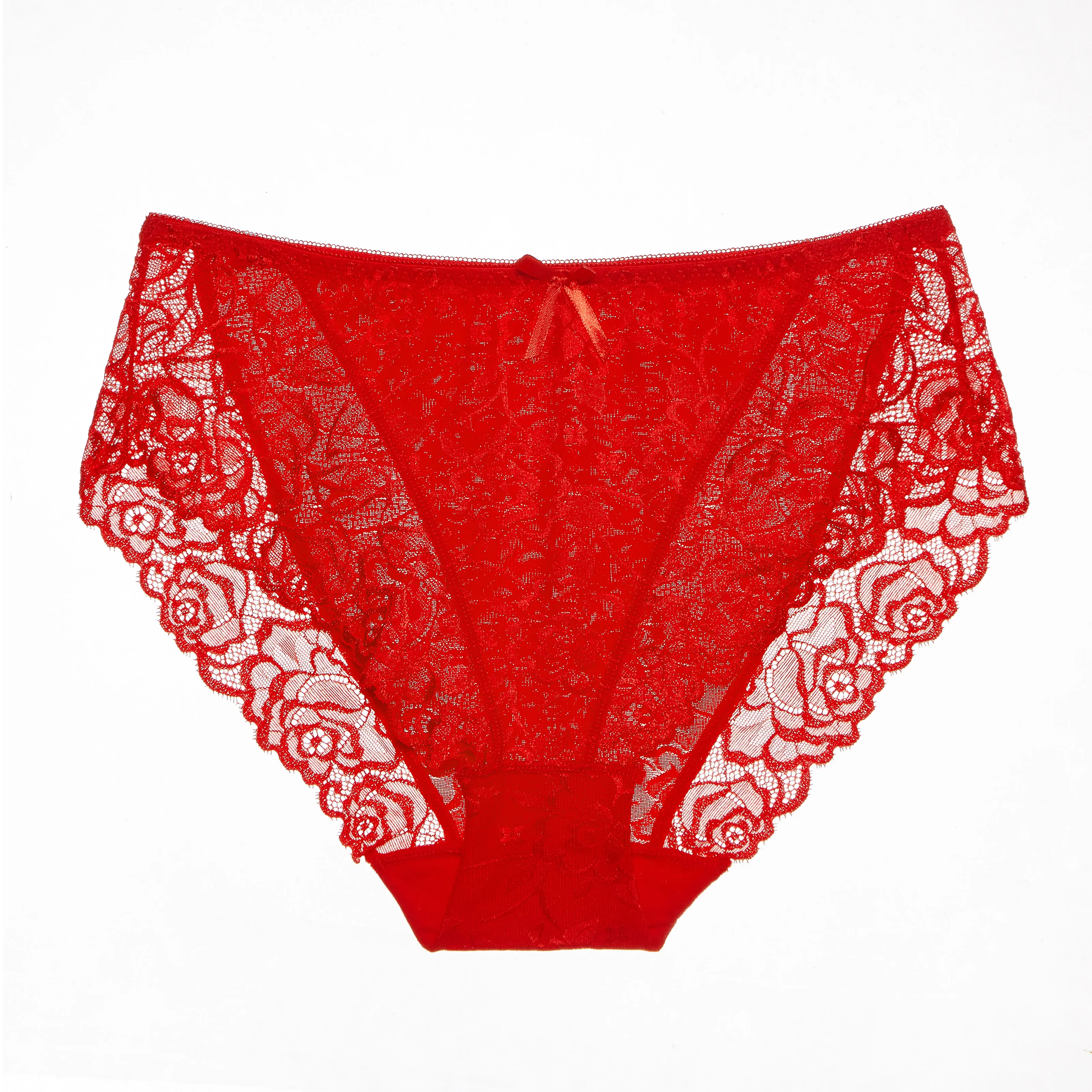 Hot Selling High Waist floral nylon lace Transparent Plus Size Fat Women Lingerie Underwear Panties