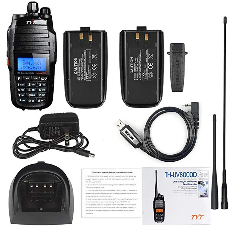 Иди и болтай Walkie Talkie 10 Вт TYT TH-UV8000D двухдиапазонный УКВ 136-174 МГц UHF 400-520 Ручной Ham Радио FM трансивер двухстороннее радио
