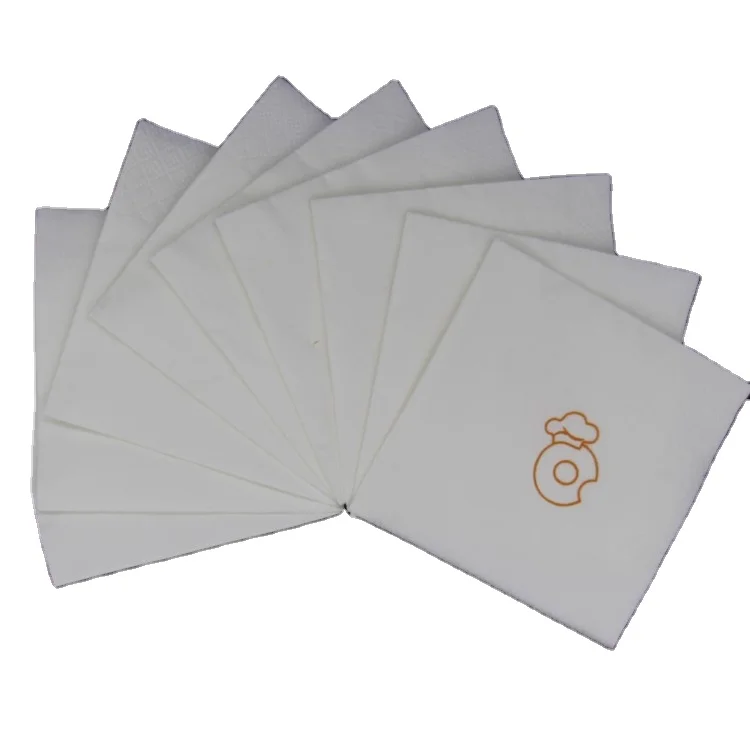 Red color pre-folded napkins printed golden star design colored paper napkins serviettes in stock