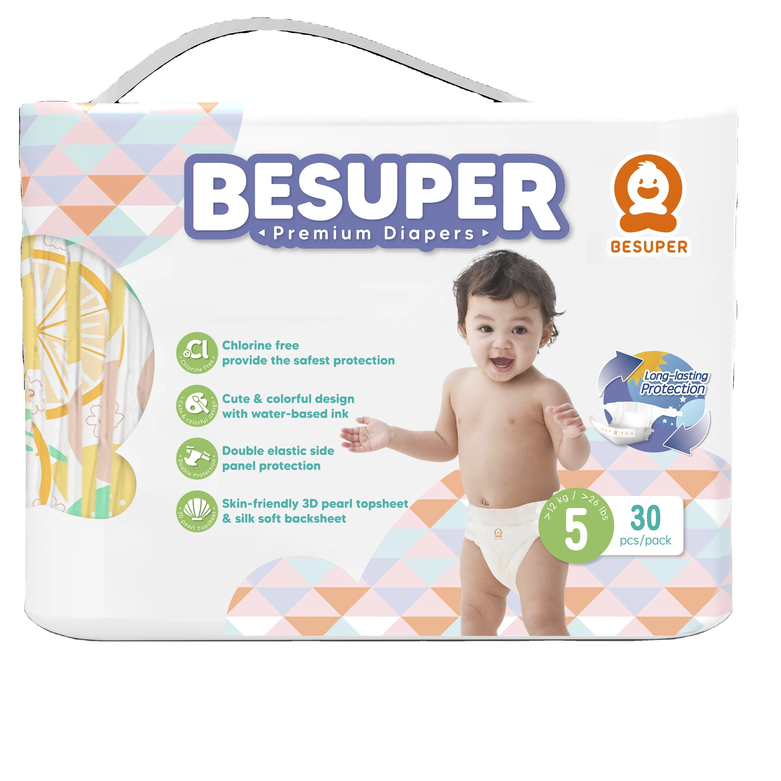 100% Cotton printed useful healthy diaper baby care product
