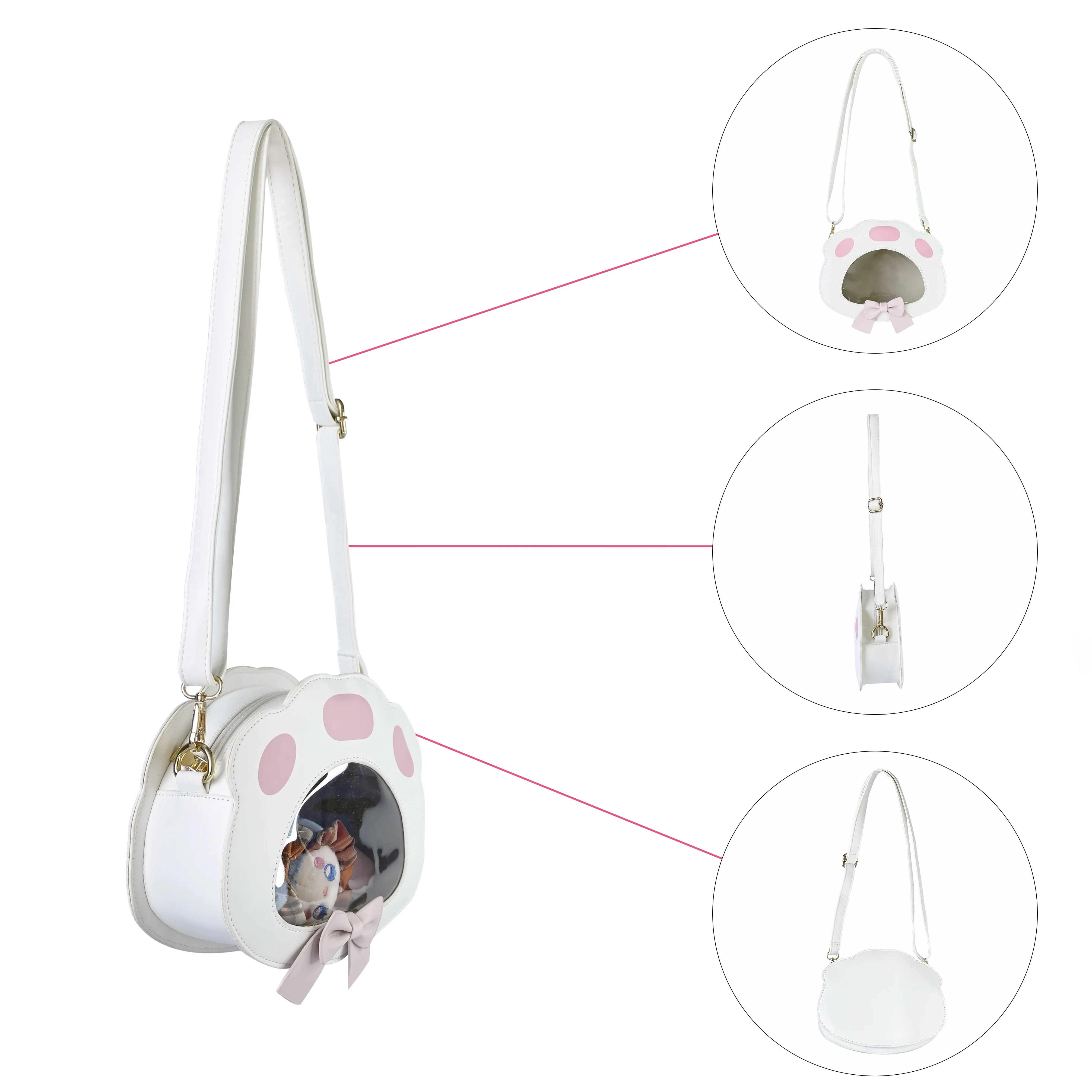 Лидер продаж готовые Товары в наличии индивидуальная печать Сумка с прозрачным окошком для булавок индивидуальный дизайнерский милый рюкзак животными