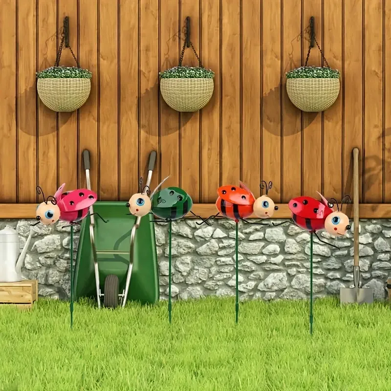 Металлическая божья коровка уличное украшение внутренний сад двор газон для насекомых открытый