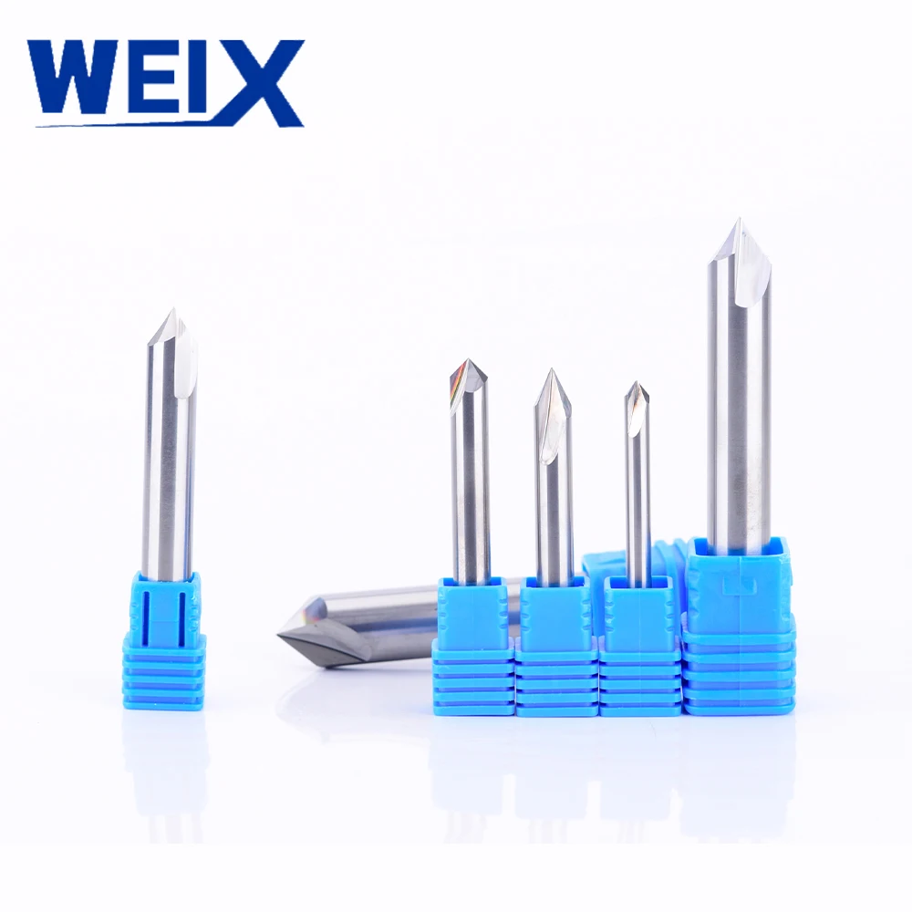 WEIX CNC TOOLS Milling Carbide Chamfer End Mill Cutting Tool V Shape V Router Bit