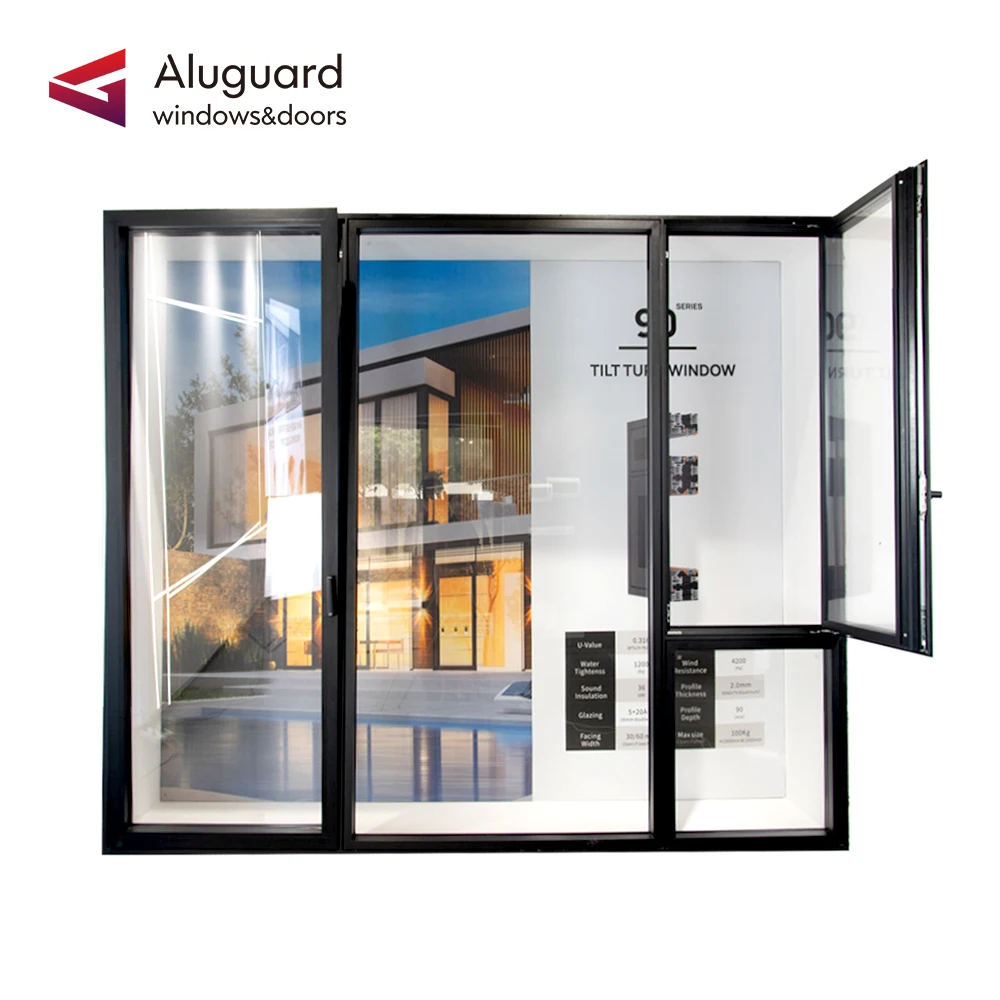 Прямая поставка с завода, индивидуальная двойная створчатая створка, полностью алюминиевое французское окно, простая установка, алюминиевое французское окно