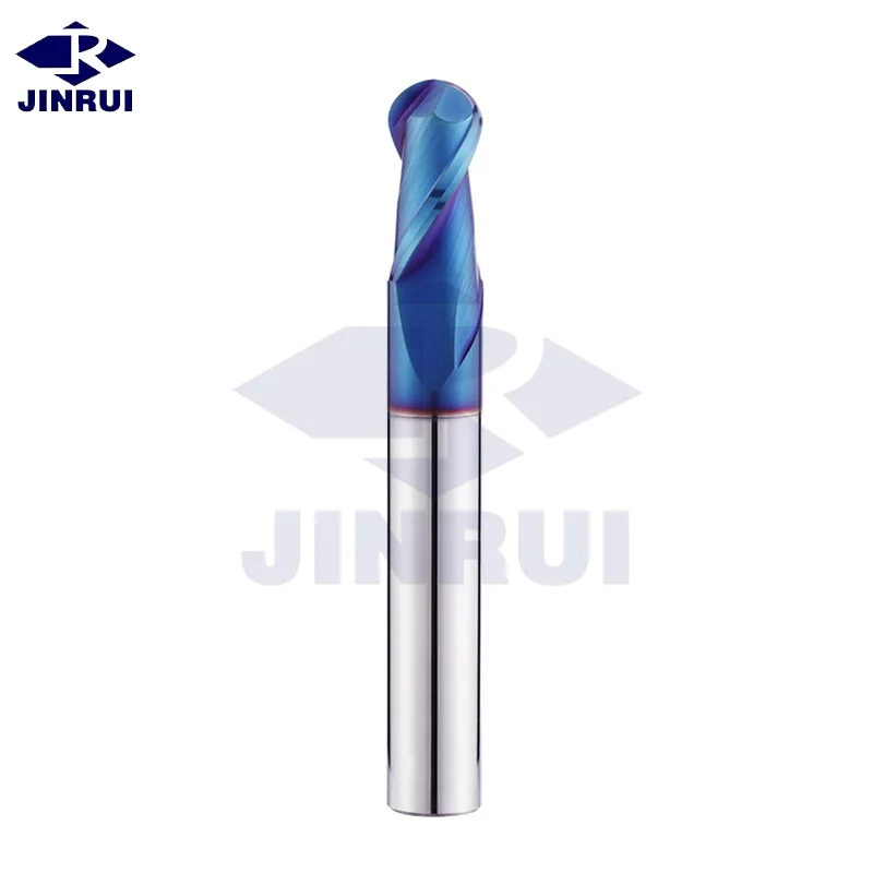 JR HRC55 Milling Cutter Tools Carbide Coated Ball Nose End Mill for Steel Wood