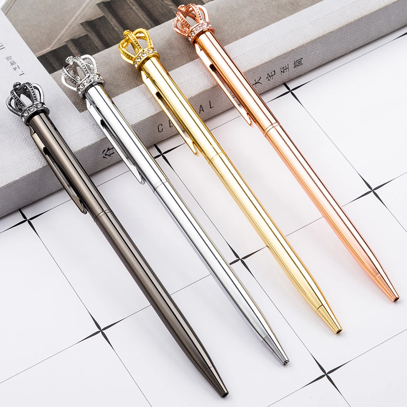 Big Crown Promotional Pen Cheap Pen Slim Crown Ballpoint Pen