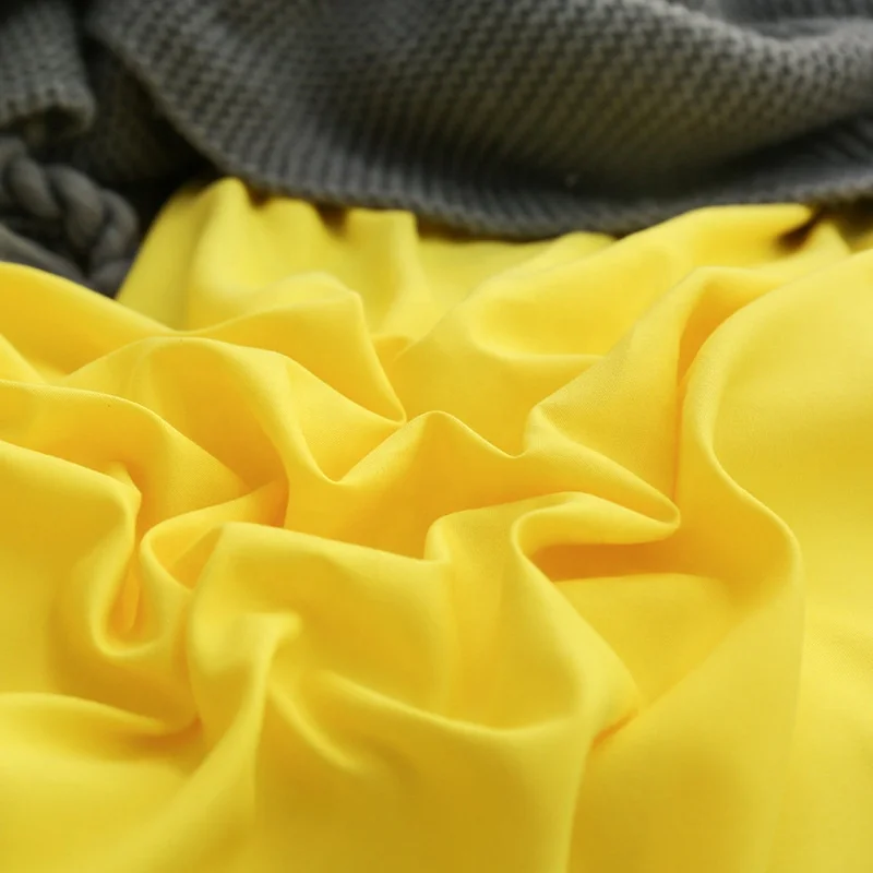 Cheap Yellow Solid Pure Color Blank One Flat Sheet One Duvet Cover Two Pillowcases 4pcs Bed Sheet Bedding Set