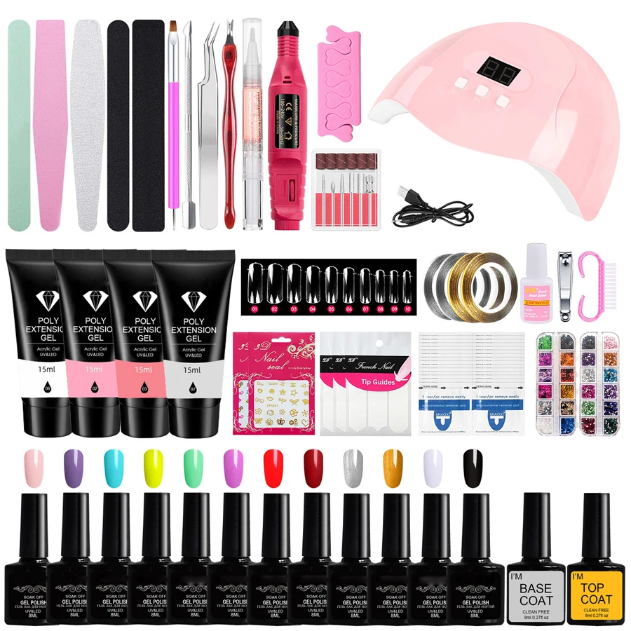 wholesale Nail Art Kits Professional Set Box Professional Gel Set Uv Gel Nail Polish ml With Uv Lamp And Drill