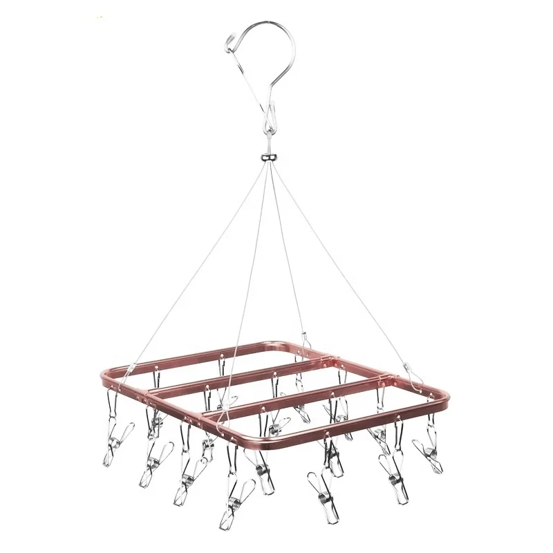 stainless steel fordable drying socks and underwear hanger rack