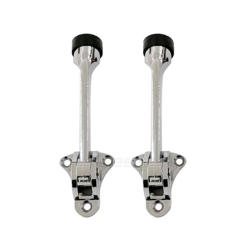 Door limiter Zinc alloy foot operating lever Door limiter non-slip rubber adjustable door retainer hardware