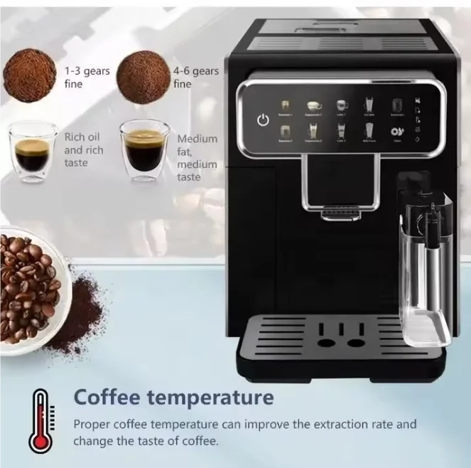 6 in 1 cappuccino milk kaffee latte hot milk hot water espresso commercial fully automatic italian professional espresso machine