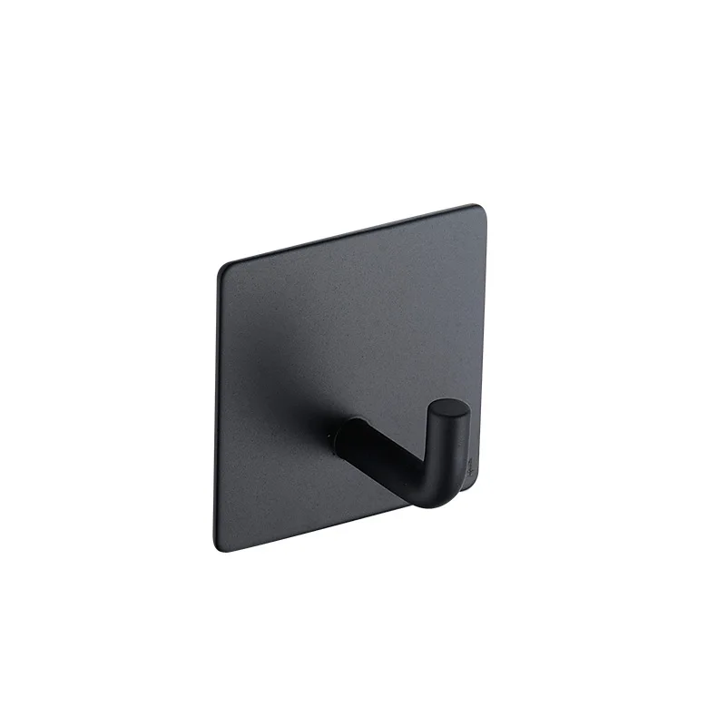 Stainless steel single hook punch-free bathroom coat hook storage wall towel hook