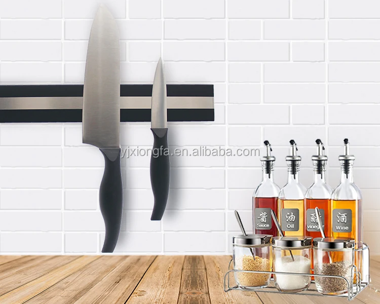 Wholesale Stainless Steel Wall-Mounted Magnetic Knife Bar Metal Plating Magnetic Knife Strip for Kitchen Storage