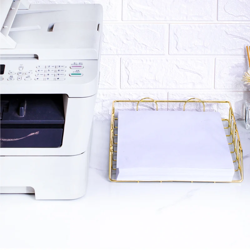 Metal multilayer magazine rack for office desk