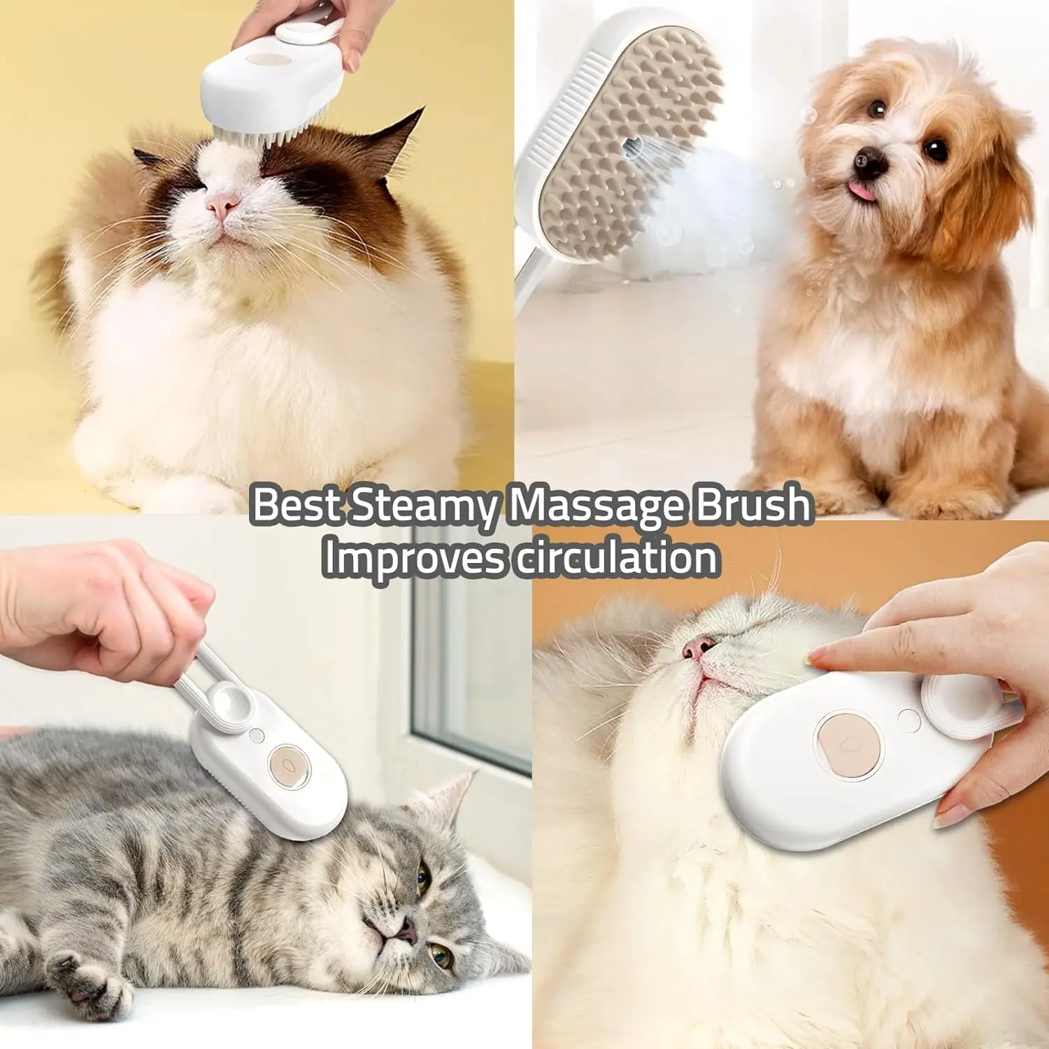 Spray Massage Steam Comb One-key Spray Anti-fly Comb Bath Brush Hair Removalsmooth Hair Cat Cake Pet Supplies Cats and Dogs