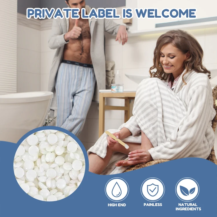Perfect for All Sensitive Areas Hypoallergenic Rosin Free Body Hard Wax Beans White Waxing Beads Hair Removal