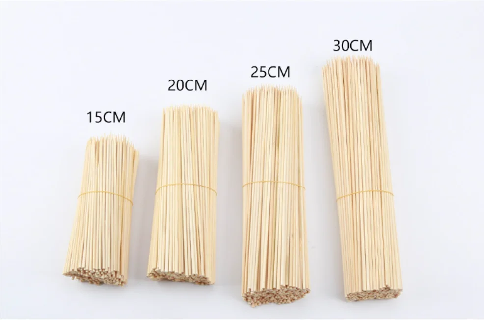 Barbecue Bamboo Stick Disposable Bamboo skewer 15-50cm Sticks Long Skewer Wood Bamboo Bbq Sticks