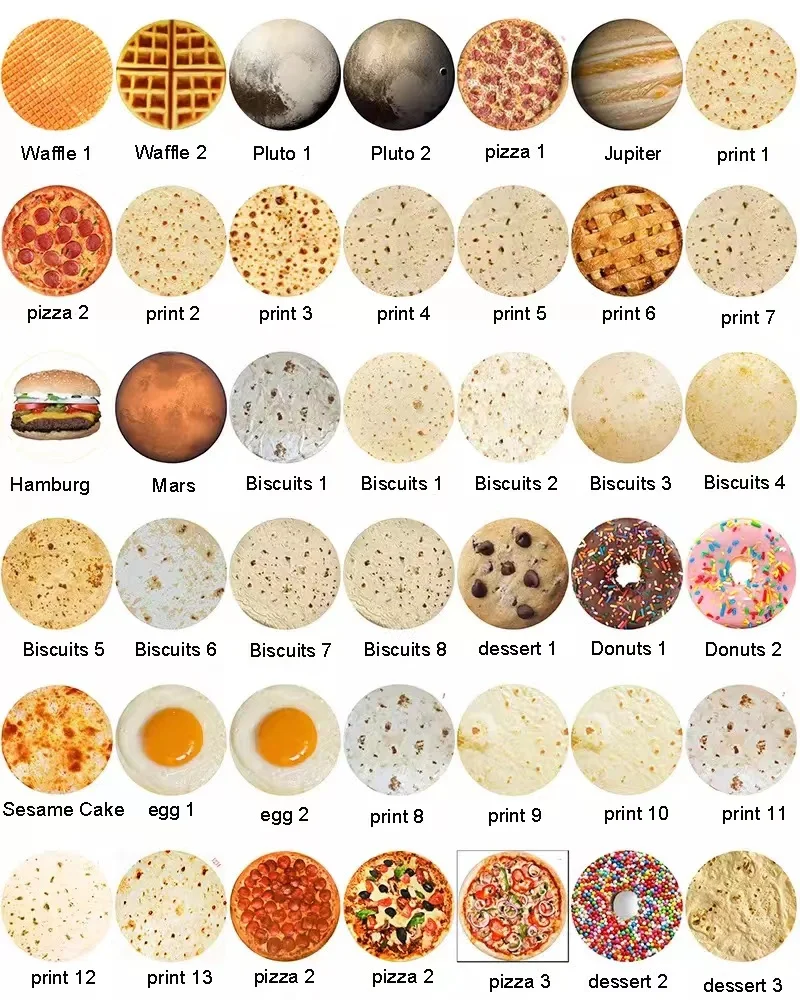 Wholesale blankets burrito tortilla round adult baby winter throws giant loaded pizza blanket 2.0 80 inches for home