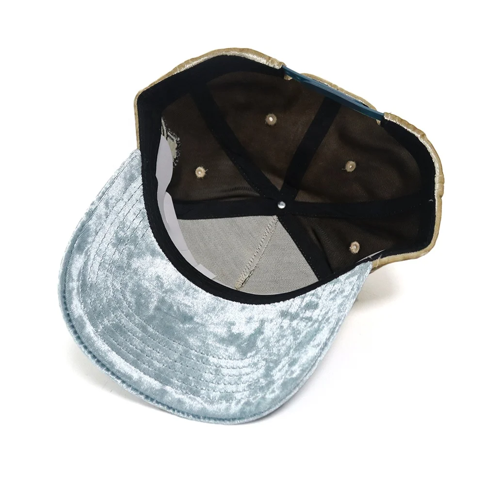 Most Popular Winter 5 Panel Snap back Hat,Blue Men Embroidery velvet fabric Customize logo A Frame caps style for out door