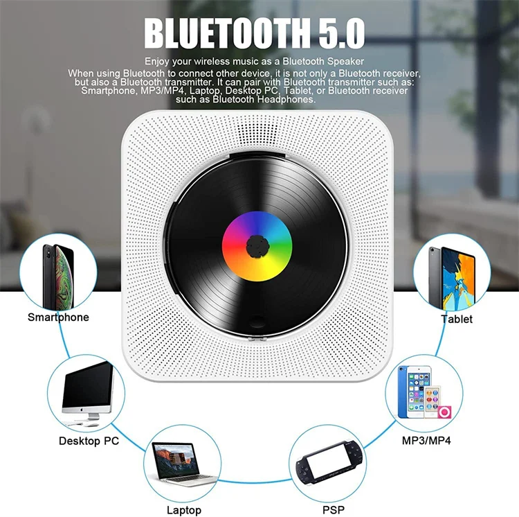 Kpop CD Player BT 5.0 Portable Speaker Wireless Music Player Retro Nostalgic rotary CD Players