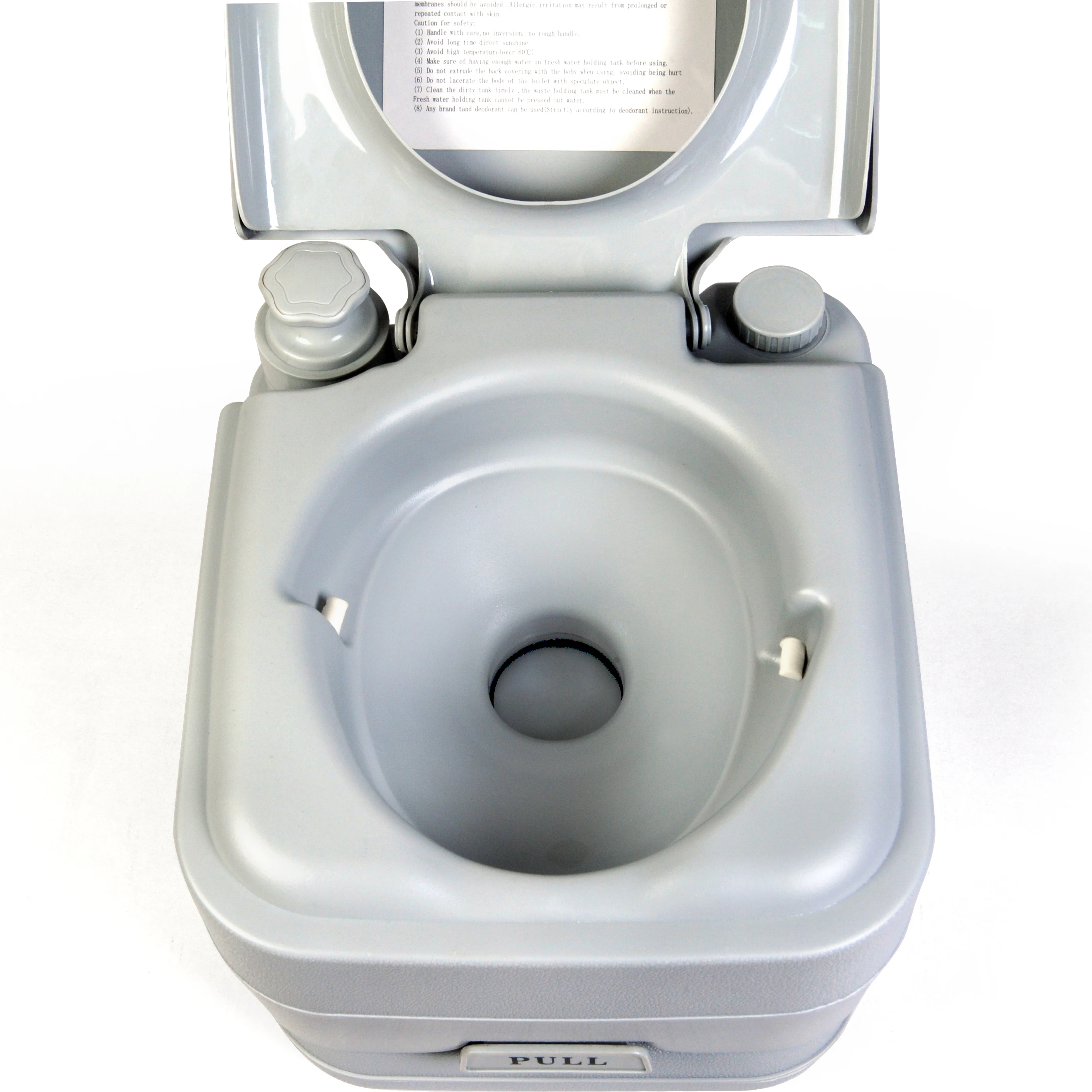 10L Portable Toilet for Camping with Piston Pump Marine Boat Double Outlet