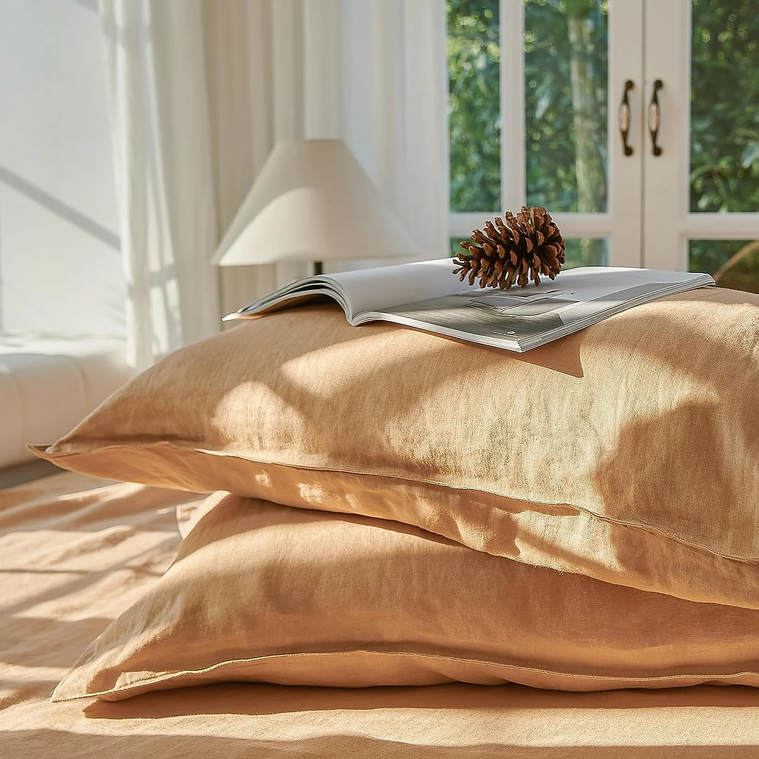 Beige bedding linen set twin xl 100% flax bedsheet bedding set egypt linen crib bedding set cot bedlinen baby comforter