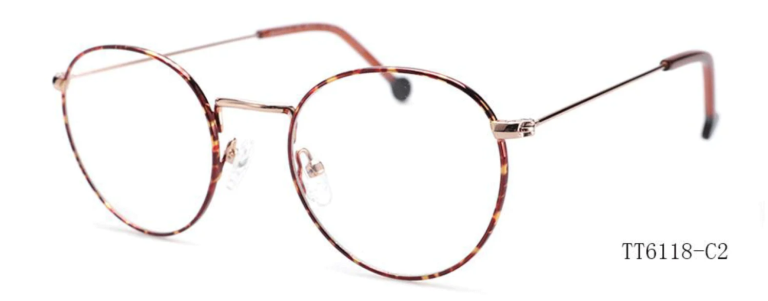 Popular Women Multi Colors circle shape Optical Metal Eyeglass Frame wholesale