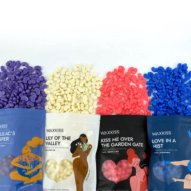 2024 New Formula Love Heart Shaped Hair Removal Wax Popular Colorful Brazilian Wax for Sensitive Skin Use