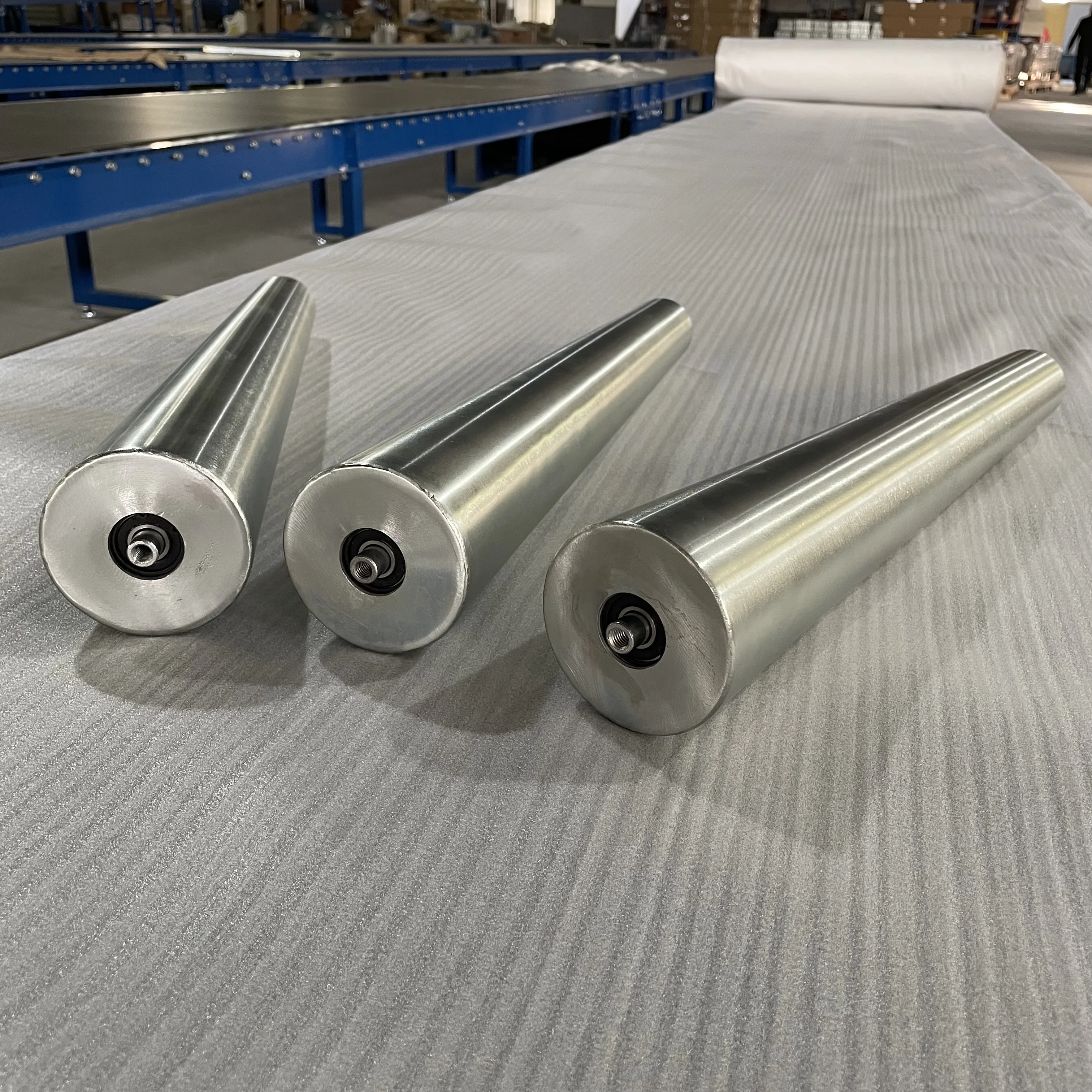 Taper low noise durable galvanized steel gravity roller