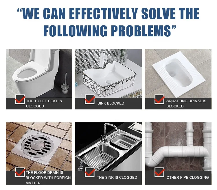 High quality household Stainless steel pipe dredge air high pressure toilet plunger pipe clear blockage pipeline dredge