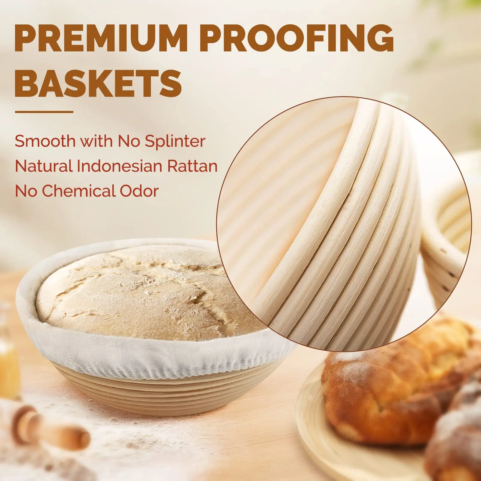 Complete Cake Baking Set Bakery Tools Biscuit Mold Press Benneton Bread Proofing Basket with Liner Bakeware flour Proofing