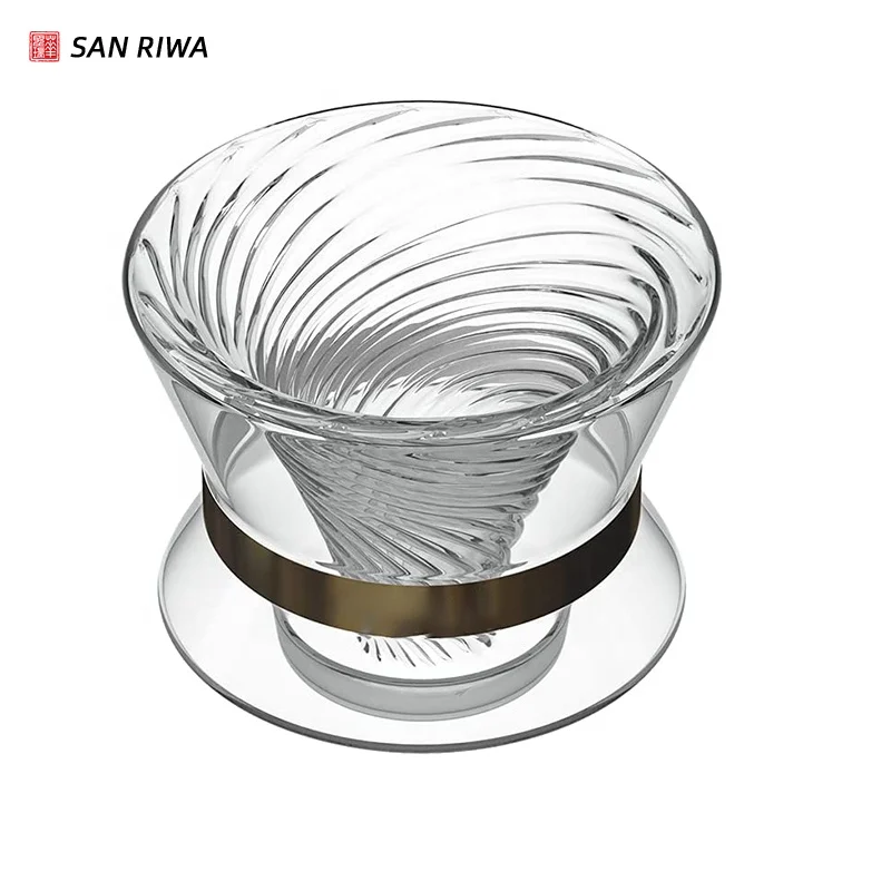 Gold Paperless Reusable Pour Over Coffee Dripper Slow Drip Glass Brew Coffee Filter