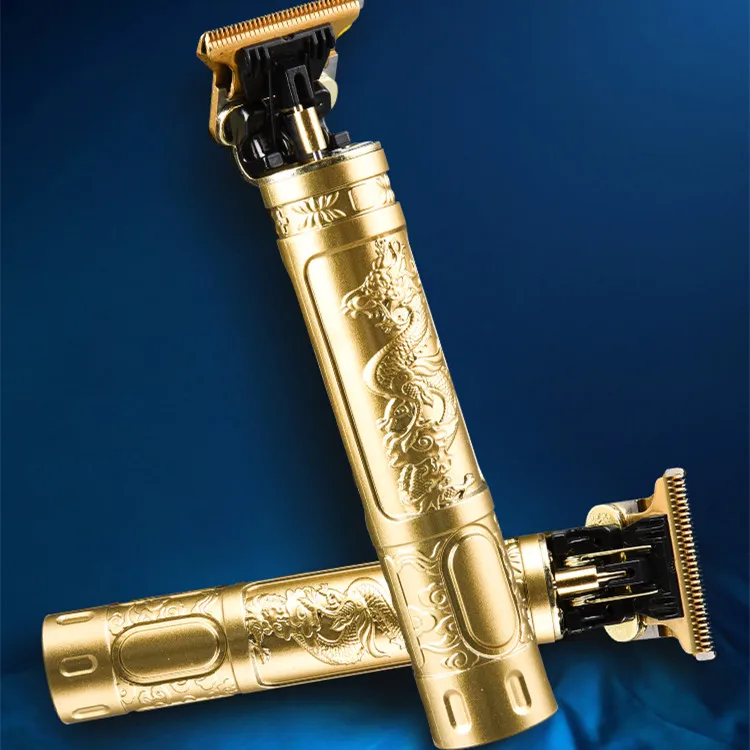 Professional Cordless Hair Trimmer Rechargeable T-Blade Trimmer Hair Clippers For Men Dragon pattern