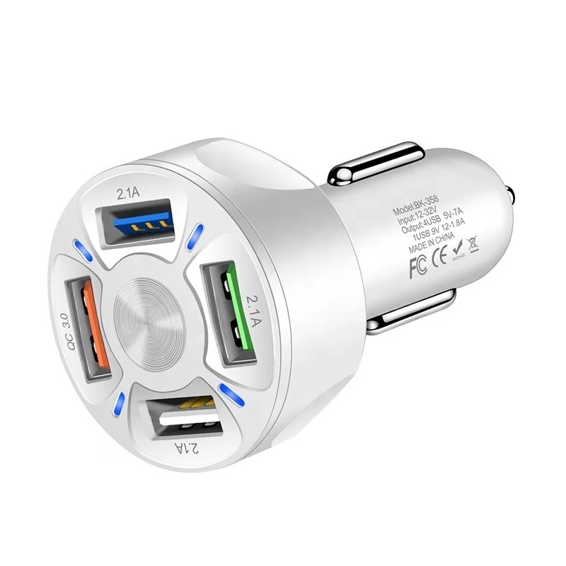  4 USB Портативное автомобильное зарядное устройство быстрое для