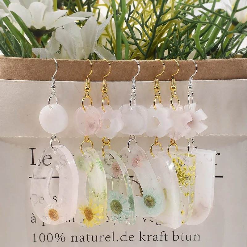 DM682 DIY Geometric Epoxy Resin Pendant Mould Keychain Necklace Earring Silicone Molds for Jewelry Making Tools